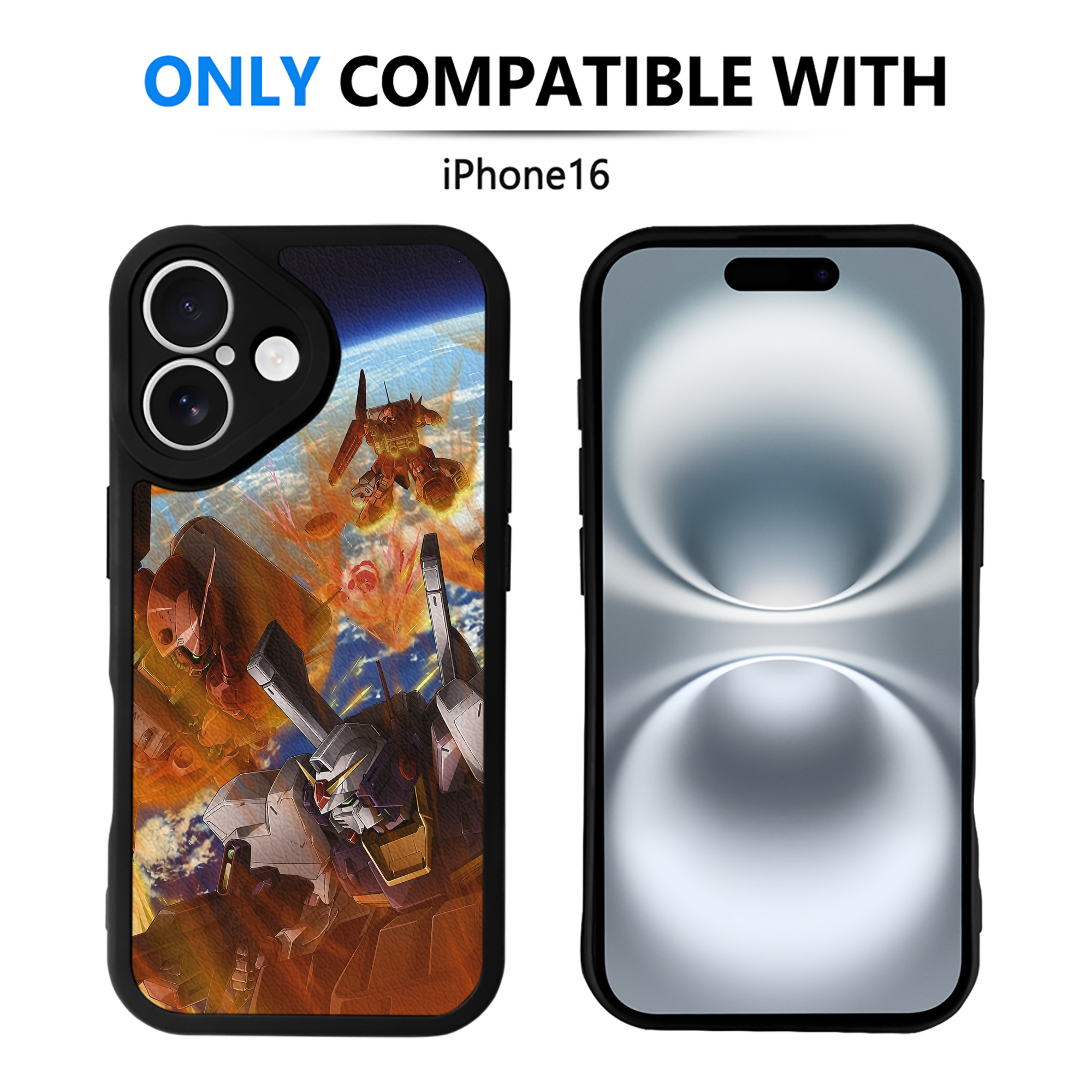 （画像用） 機動戦士ガンダム Mobile Suit Gundam 【iPhone 16シリーズ対応】シリコンスマホケース（レザー調） 材質：シリコン